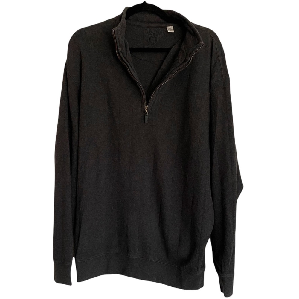 Turnbury Dark Grey 1/4 Zip Pullover Cotton Sweater